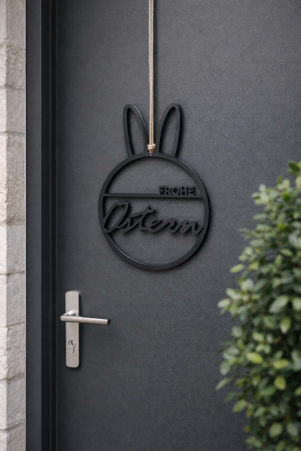 Panneau de porte « Joyeuses Pâques » avec des oreilles de lapin