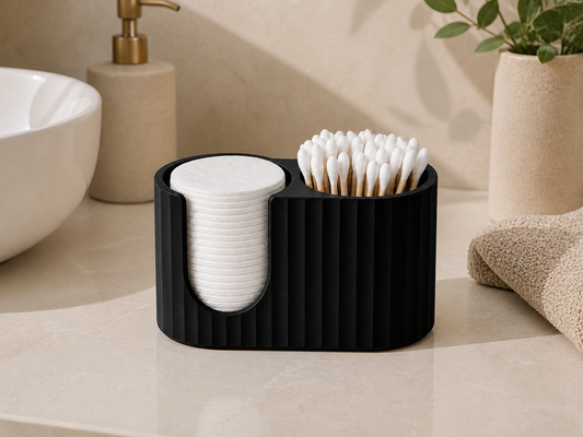 AMORA Cotton Pads & Cotton Swab Container
